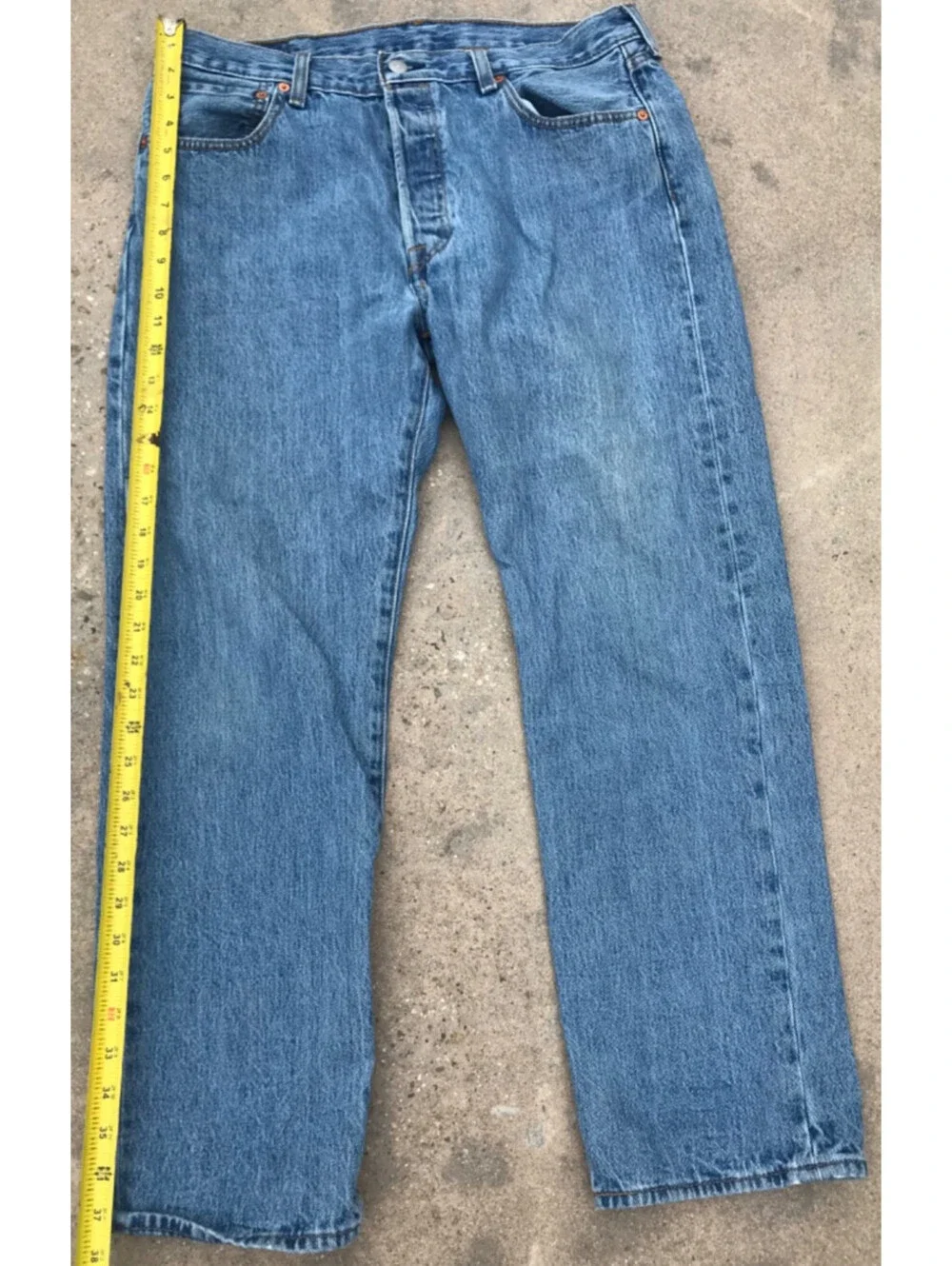 Levis Jeans Mens 34x29 Blue 501 Classic Straight Leg Modern Button Fly Work Pant